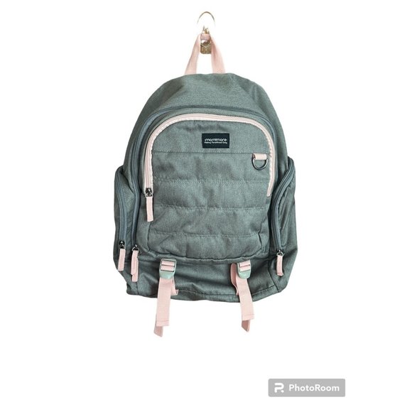Mommore Diaper Bag Unisex Grey and Pink - Picture 1 of 7